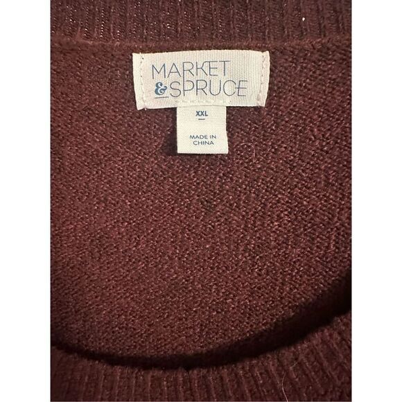 Market & Spruce color block crewneck sweater women size XXL 2XL rasberry gray - Picture 3 of 3